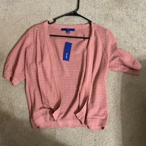 Pink waffle material cardigan